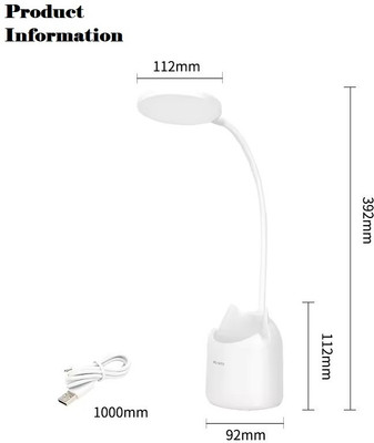 Wengonvila 3 Colour Mode Rechargeable, Flexible Gooseneck LED Study/Desk Table Lamp Study Lamp(35 cm, Multicolor)