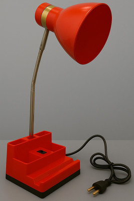 spark world Red Study Table Lamp with Organizer Base Study Lamp(35 cm, Red)
