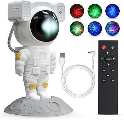 apsun jet Astronaut Galaxy Projector Night Light – 360° Rotating Star with Remote Control Night Lamp(22.8 cm, White)