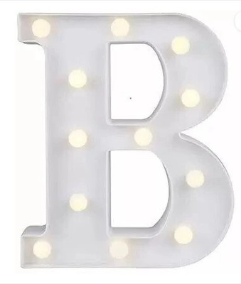 Satyam Kraft Marquee Alphabet Shaped Light For Home Party Decoration - White , Pack of 1 Night Lamp(22 cm, B)
