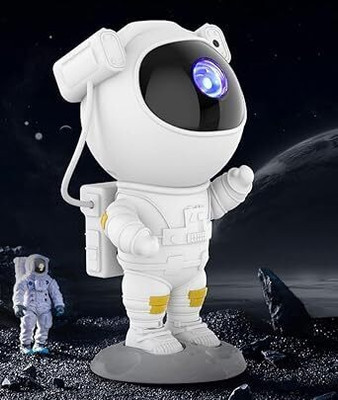 TECHBIZZ Astronaut projector with charging and remote and galaxy changing light feature Night Lamp(22 cm, White)
