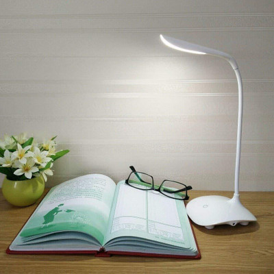 Wishland Rechargeable LED Touch On Off Control Table lamp Desk lamp Children Eye Protection Study Night lamp Study Lamp(13 cm, White)