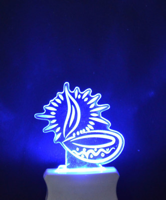 SRM The Diya 3D illusion Night Lamp is Extremely cool and 3D illusion Design, Night Lamp(12 cm, White)