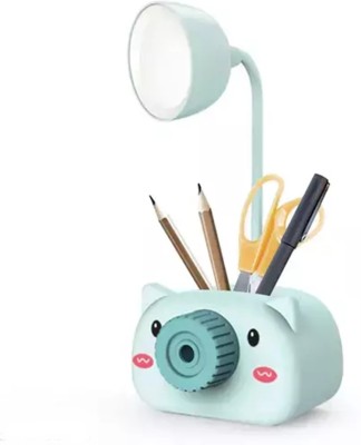 Muren Multifunction 3 in 1 Camera Style LED Light Lamp Pencil Sharpener Pen Holder Table Lamp(23 cm, Blue)