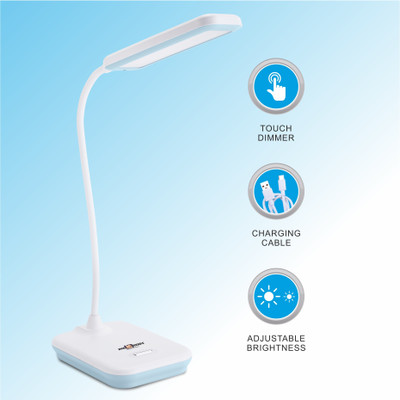 Make Ur Wish Rechargeable LED Desk Table Lamp Warm White LED With Dimmable Brightness Reading Study Lamp(22 cm, White)