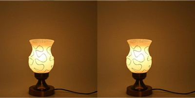 Somil Decorative Home LED Compatible Stylish Design Table Lamp/ Night Lamp Table Lamp(25 cm, White)