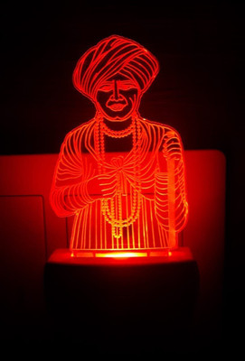 AJANTA Jalaram (Code - 2043) 3d Night Lamp(4 cm, Multicolor)