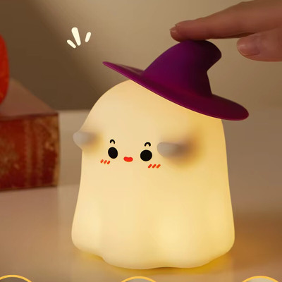 UNZAG USB_Charging LED Night Lights Cartoon Ghostess Silicone Patterning Lamp Bedside Night Lamp(10.5 cm, Warm White)