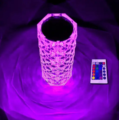 SPARKPLUG Rose Crystal LED Table Lamp | Multicolor | Pack of 1 Table Lamp(8 cm, Pink)