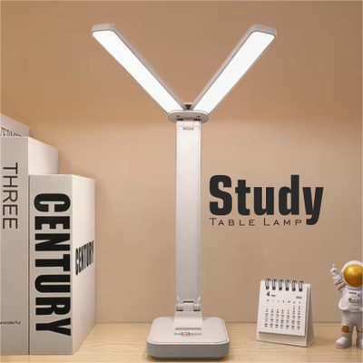 Pick Ur Needs Rechargeable 180° Foldable Table Lamp 3 Light Mode With Adjustable Brightness Study Lamp(26 cm, White)