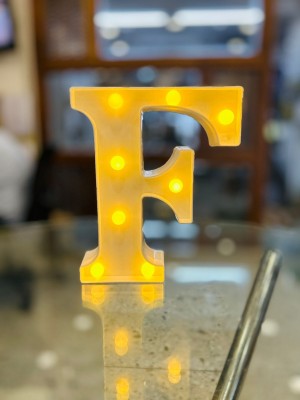 Satyam Kraft 1 Pcs Marquee Alphabet Shaped Led Light for deor (F) Table Lamp(22 cm, offwhite)