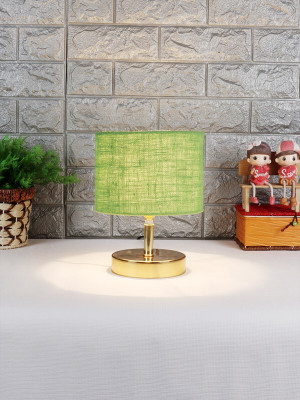Devansh Metal table lamp with Green Jute Shade Night Lamp(30 cm, Green)
