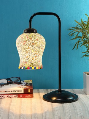 Devansh Multi color Mosaic Glass Iron Table Lamp Table Lamp(40.64 cm, White)
