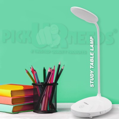 Daily Needs Shop Rechargeable LED Table Desk Lamp Light Touch Sensor 3 Level Brightness Dimmable Study Lamp(11 cm, White)