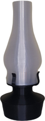 FormAndHue Retro Kerosene Lamp Table Lamp(27.1 cm, Translucent, Deep Black)