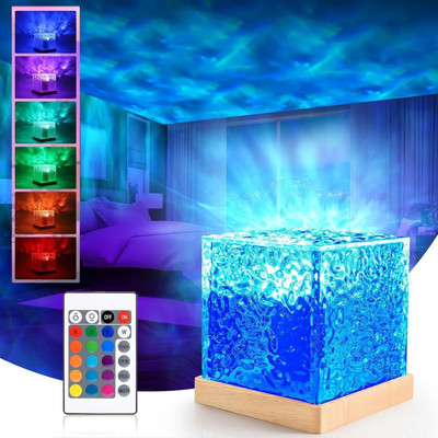 Naditi Enterprise New 3D Ocean Wave Effect Night Light 16 Colors USB with Touch Control Romantic Night Lamp(14.5 cm, Transparent)