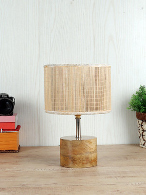Devansh Wood table lamp with Bamboo Shade Table Lamp(30 cm, Off White)