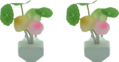 BudheWorld Imported Mushroom LED Night Light Lamp ColorChanging Automatic ONOff Sensor 2Pcs Night Lamp(6 cm, White)