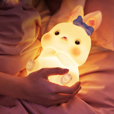 Pamidhar Bunny Night Lamp/Bunny Night Light /Rabbit Night Lamp /Rabbit Lamp Silicone Lamp Night Lamp(15 cm, Multicolor2)