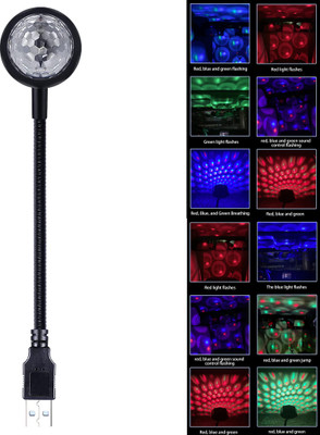 WRADER Disco Projection Light with 7 Colors and 9 Functional Modes DJ Light for Home Night Lamp(18 cm, Black)