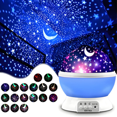 KRITIKA Romantic Sky Star Master Night Light Projector Baby Sleep Lighting Night Lamp(5 cm, Multicolor)