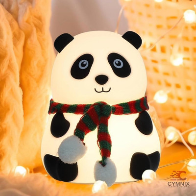 JANMESH ENTERPRISES Cute Nursery Decor Silicone Panda Bear Night Light For Bedroom Night Lamp(14 cm, White)