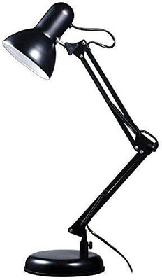 ZOREZA Adjustable Metal Swing Arm Table Lamp with Clamp, Architect Gooseneck Pixar Lamp Table Lamp(25 cm, Black)