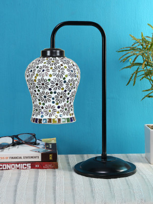 Devansh Multi color Mosaic Glass Iron Table Lamp Table Lamp(40.64 cm, Multicolor)