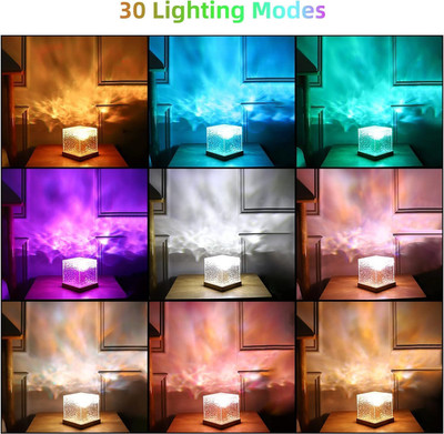 Reena Enterprises Ocean Wave LED Night Light with Remote Control - 16 Colors for Mood Lighting Night Lamp(12.7 cm, Multicolor)