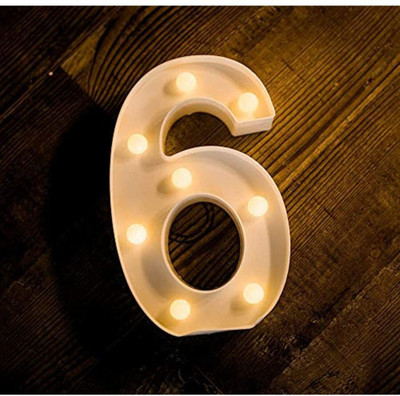 Satyam Kraft Marquee Alphabet Shaped Led Light (6) pack of 1. Table Lamp(22 cm, White)