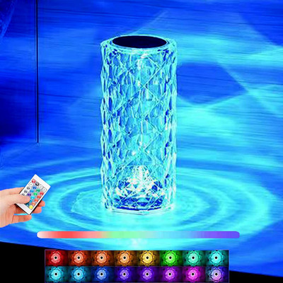 Desidiya Crystal Lamp16 Color Changing Rose Crystal Light with Remote Control for Bedroom Night Lamp(10 cm, Multicolor)