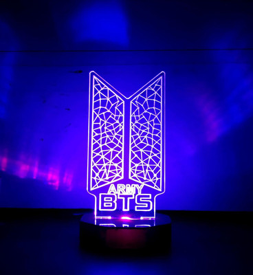Kakali Creation Kpop Bangtan Boys 7 Color LED Acrylic Night Light Table Lamp(18 cm, Multicolor)