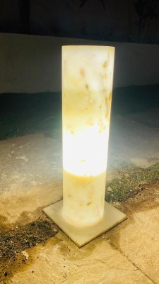 Credible Art Of Marble Stone decorative lamp Night Lamp(38.01 cm, White, Purple mix)