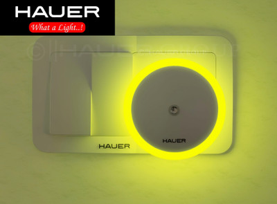 Hauer GLOW-MATE Smart LED Premium Night Light Auto Dimming With Auto ON/OFF Sensor LED Night Lamp(6 cm, Yellow)