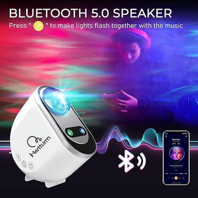 Wengonvila 2-in-1 Starry Sky Projector with Speaker – Sleep Light for Bedroom & Nursery Night Lamp(17 cm, Multicolor)