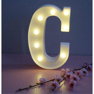 Midas luxe MARQUEE LED LETTER(C) Table Lamp(22 cm, White)