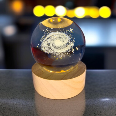 SIOPAWORLD Decorative Galaxy Moon Lamp Pack Of 1 (4/ Night Lamp(6 cm, Yellow)