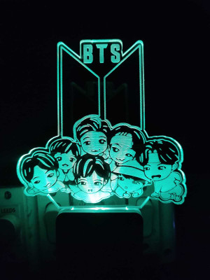 Kakali Creation Bts Army Night Lamp Night Lamp(16 cm, Light Blue)