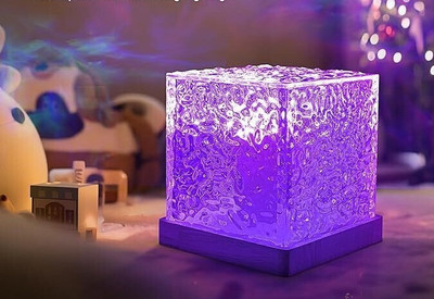 NKL Best 3D Ocean Wave Projector Lamp Romantic LED Night Light With Remote_556 Table Lamp
