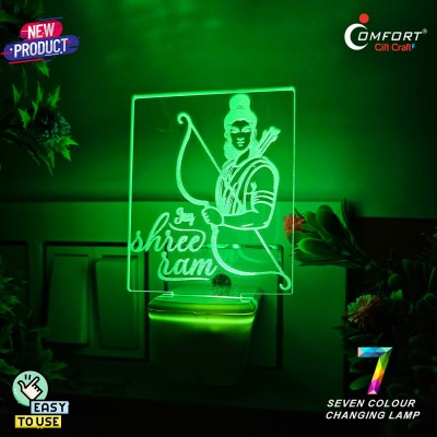 CLI Ram Navami 3D Illusion Led Light Decoration, Jay Shree Ram Navmi Ram Ji Night Lamp(10 cm, Multicolor)