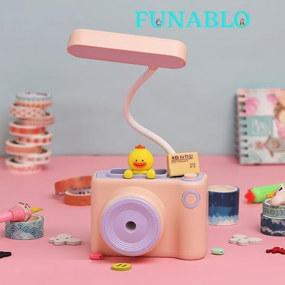 FUNABLO 3 in 1 Study Desk LED Lamp with Pen Holder and Sharpener Study Lamp(22 cm, Multicolor)