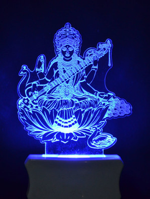 Kedar Enterprises Maa Saraswati Night Lamp Create Calm atmosphere with customizable lighting Night Lamp(12 cm, White)