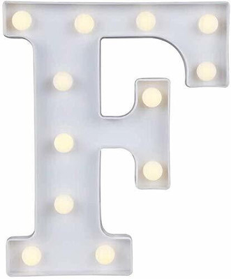 Satyam Kraft Marquee Alphabet Shaped Led Light (F) Pack of 1. Table Lamp(22 cm, White)