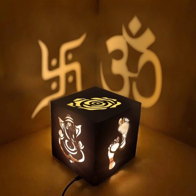 glamorous creation Diwali Shadow box Table Lamp(12 cm, Brown)