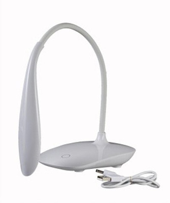REXBURG Flexible Spine with Touch Sensitive Button Table Lamp(23.2 cm, White)