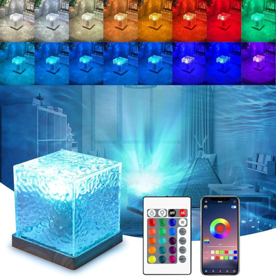 Dazzel Flex 3D Ocean Wave Projector Lamp, 3D Water Wave Effect Romantic Night Lamp(12 cm, Multicolor)