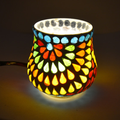 TECHZAGE Mosaic Style Dome Shaped Glass Table Lamp Table Lamp(17 cm, Multicolor)