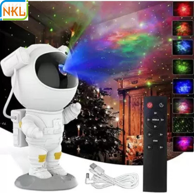 NKL 360° Adjustable Astronaut Galaxy Projector Lamp with Remote Bedroom, Home_UE97 Night Lamp(9 cm, White)