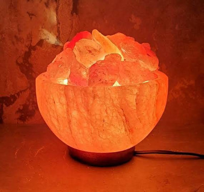 Josan Brothers Natural Air Purifier Ionizer Himalayan Salt Lamp Table Lamp(15 cm, Firebowl with Chunks)