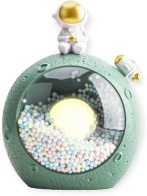 AGC Lamps, Moon Lamp with Astronaut and Rocket Figurine Night Light Lamp Night Lamp(13 cm, Green)